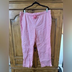 Pink Gingham Pajama Pants- XL